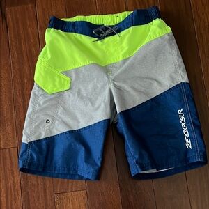 ZeroXposur Swim Trunks Green and Blue Quick-Dry Design